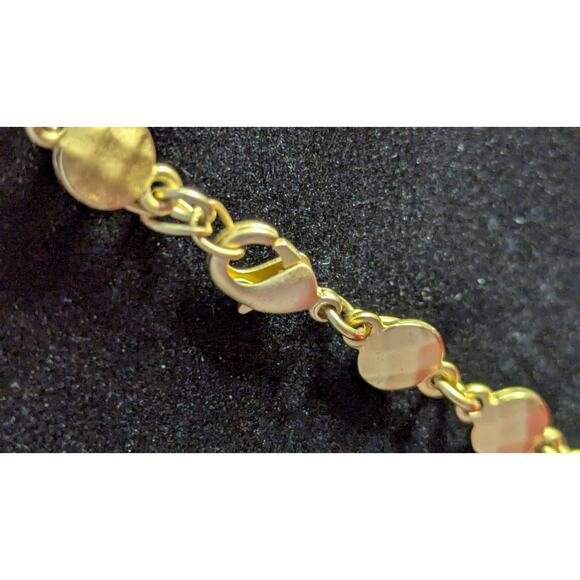 Premier Designs Gold Tone Faceted Disc Bead Chain Necklace Long Layering 36 In - Picture 5 of 6